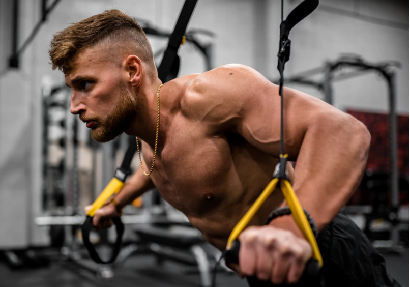 Man exercising at gym