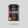 A black container of "EL CHAPO" pre-workout supplement with a fruit punch flavor, featuring bold red and white text.