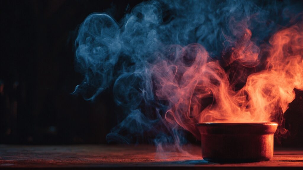 a photo of a cylinder with with heat coming out