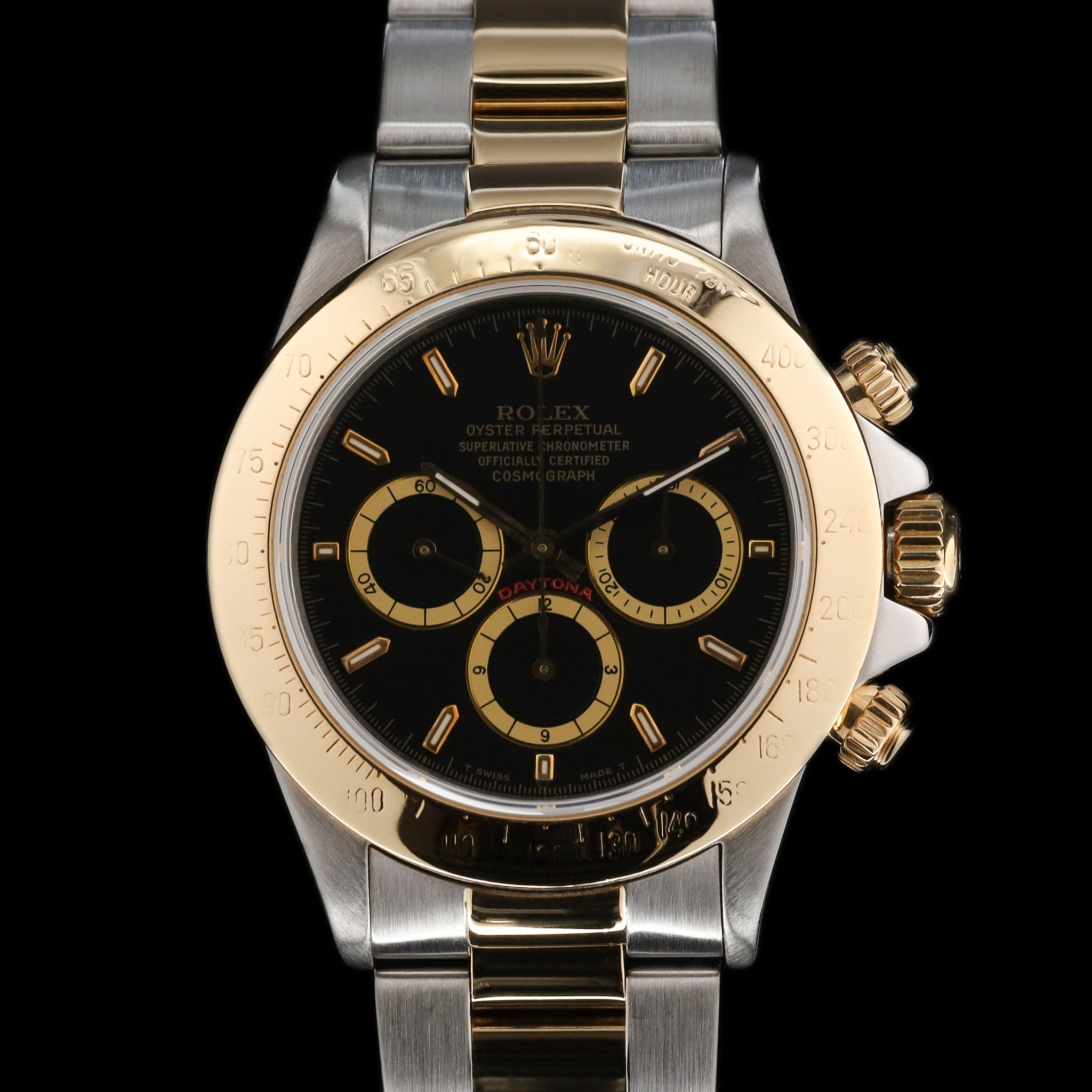 Rolex Daytona Black Dial Two Tone (L Serial) (Serviced and AM Crystal) (MARK ON DIAL) — photo 1