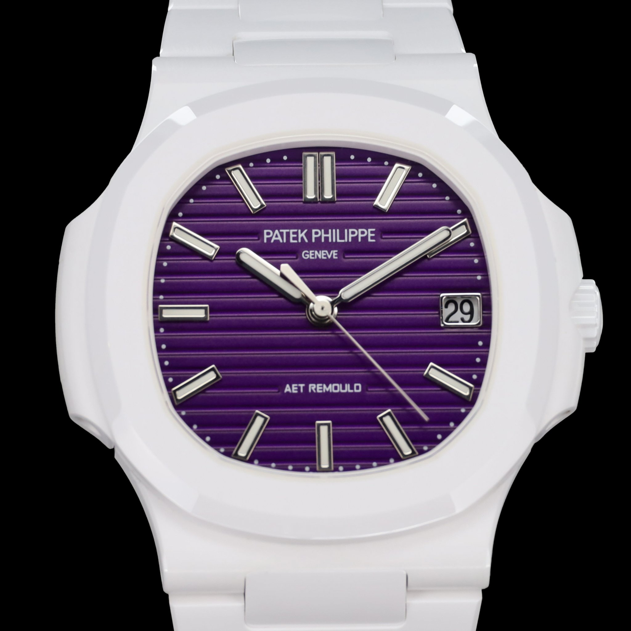 AET Remould Nautilus Purple White Ceramic Open Caseback 1 of 5 — photo 1