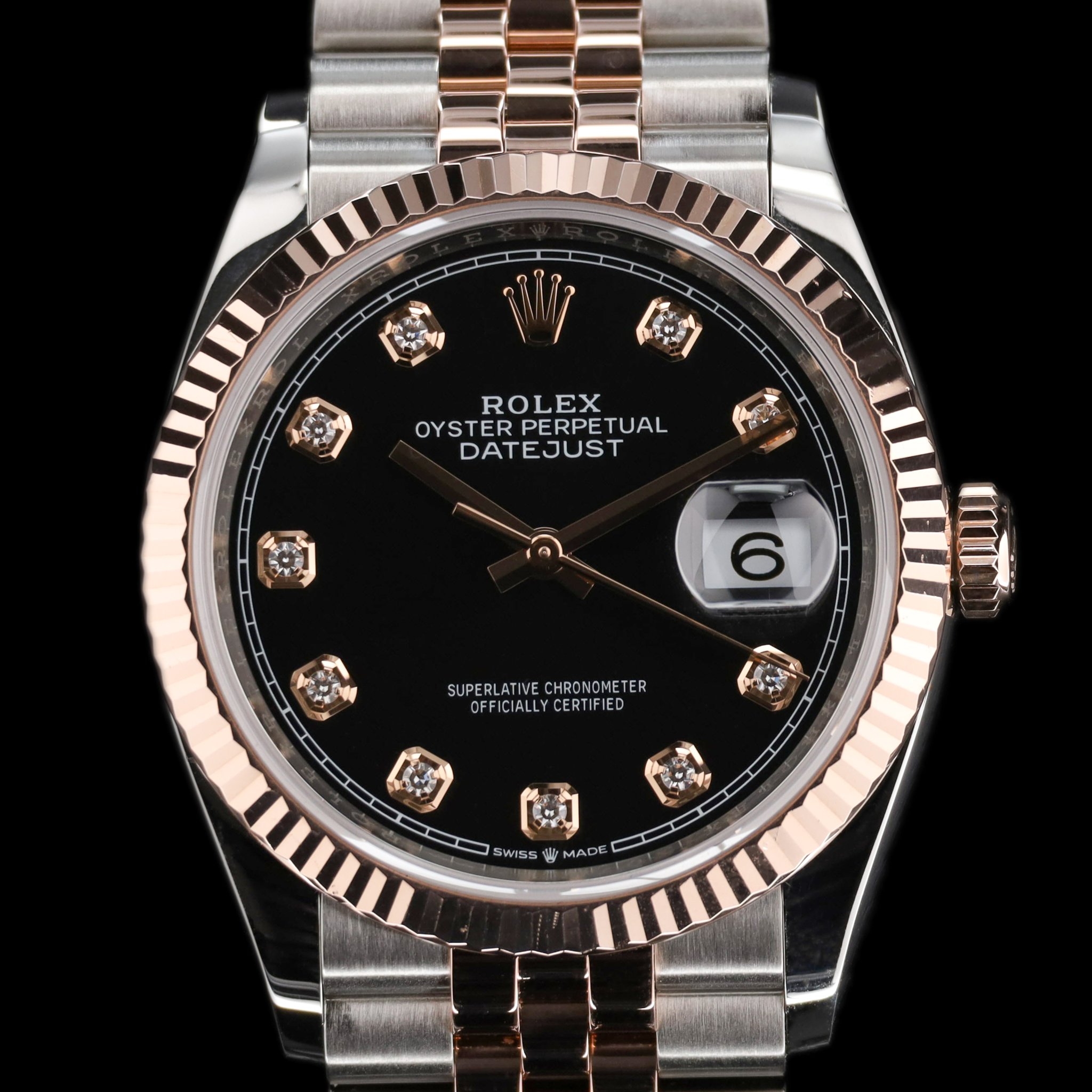 Rolex Datejust 36 36mm Two Tone Diamond Marker Black Dial — photo 1