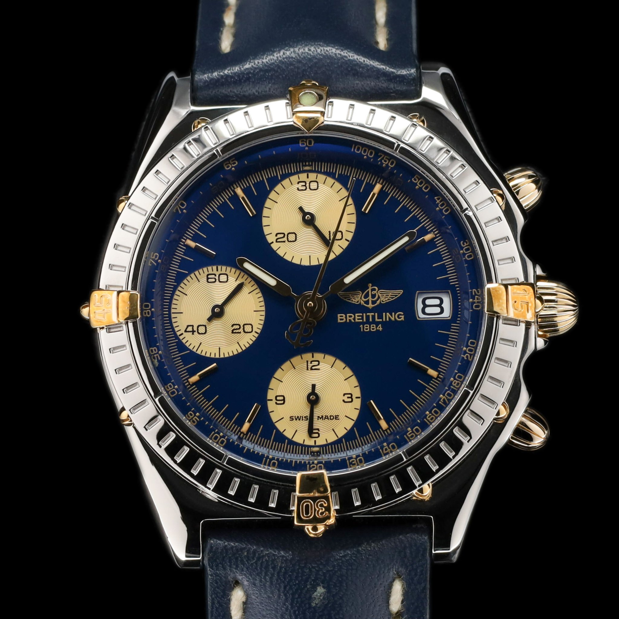 Breitling Chronomat Blue Dial Blue Strap (Serial Polished Off) — photo 1