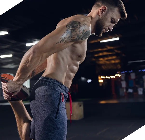 Athlete lifting a dumbbell